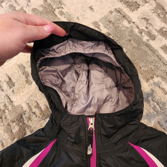 The North Face HyVent black fushia coat.  Kids size medium 10/12. - Picture 5 of 16